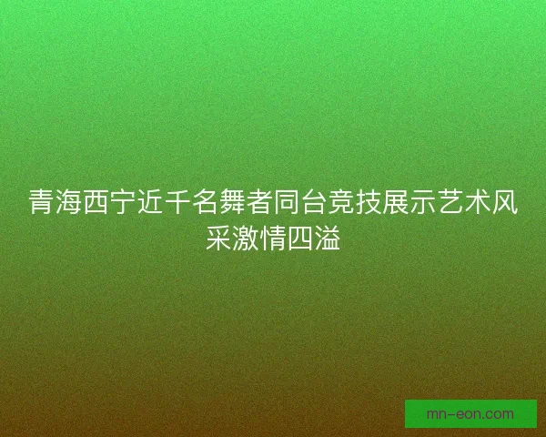青海西宁近千名舞者同台竞技展示艺术风采激情四溢