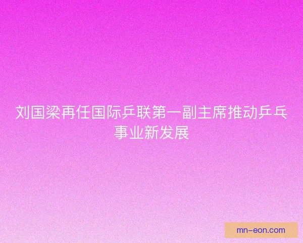 刘国梁再任国际乒联第一副主席推动乒乓事业新发展